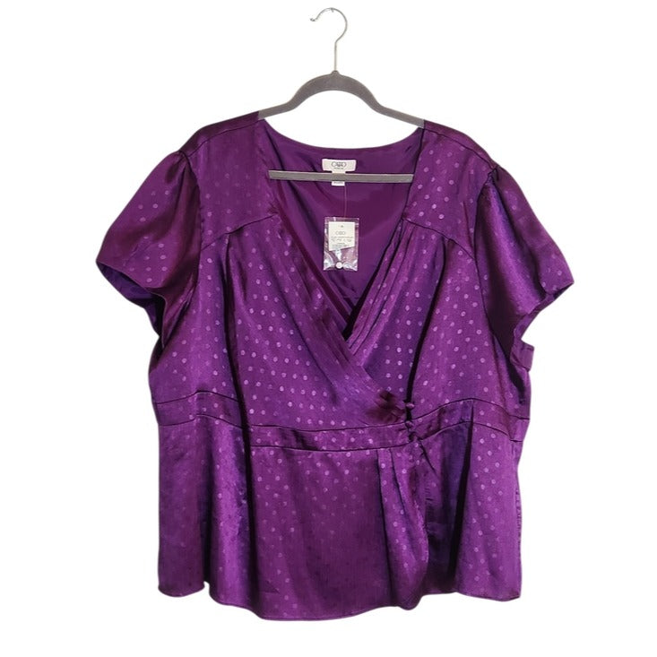 Cato Purple Tonal Polka Dot Blouse NWT Size 26/28