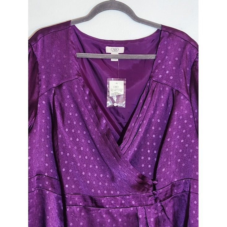 Cato Purple Tonal Polka Dot Blouse NWT Size 26/28
