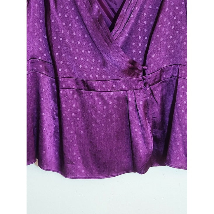 Cato Purple Tonal Polka Dot Blouse NWT Size 26/28