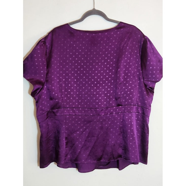 Cato Purple Tonal Polka Dot Blouse NWT Size 26/28