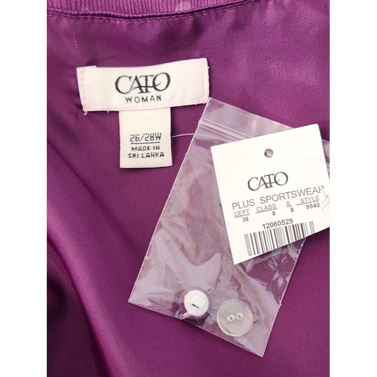 Cato Purple Tonal Polka Dot Blouse NWT Size 26/28