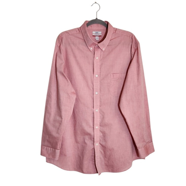 Croft and Barrow Pink/Nantucket Red Button Down Shirt Size 18 34/35