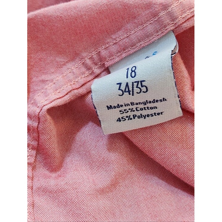 Croft and Barrow Pink/Nantucket Red Button Down Shirt Size 18 34/35