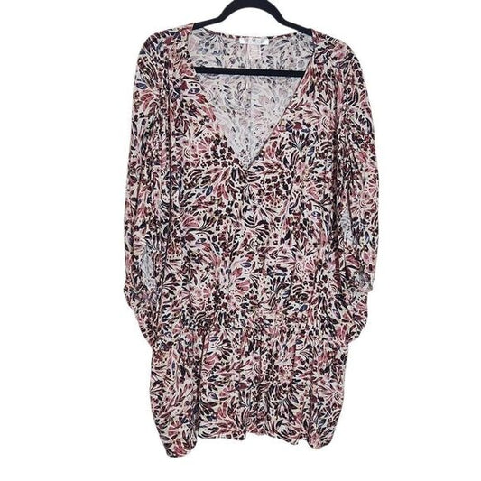 Venus Pink Floral Print Blouse Size 2X Plus Size Floral Blouse