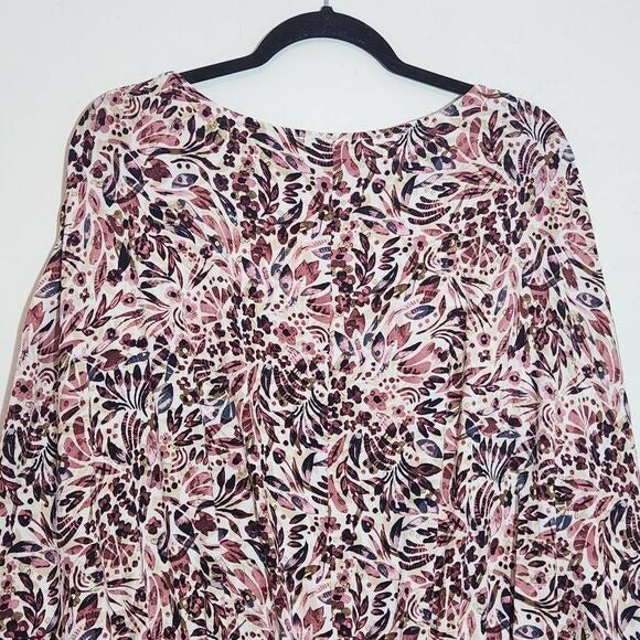 Venus Pink Floral Print Blouse Size 2X Plus Size Floral Blouse