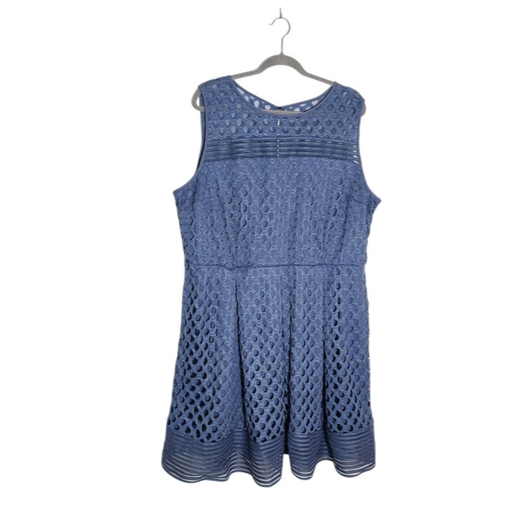 Lane Bryant Blue Sleeveless Fit and Flare Dress Size 24 Wedding Guest Dress