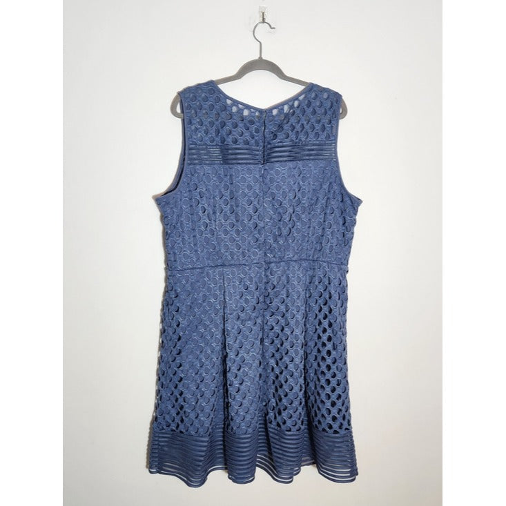 Lane Bryant Blue Sleeveless Fit and Flare Dress Size 24 Wedding Guest Dress