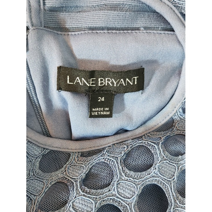 Lane Bryant Blue Sleeveless Fit and Flare Dress Size 24 Wedding Guest Dress
