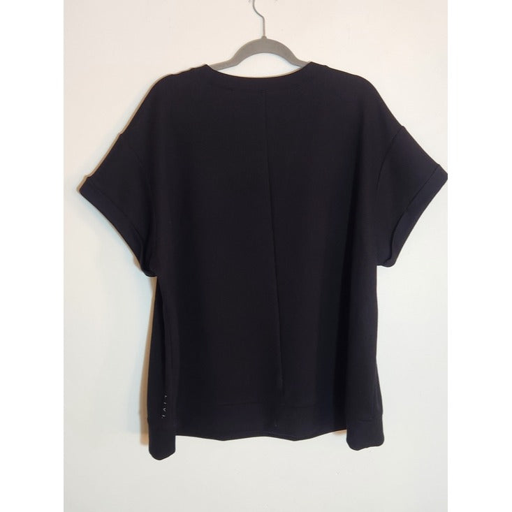 LIVI by Lane Bryant Black Ribbed Knit Activewear Top Size 22/24
