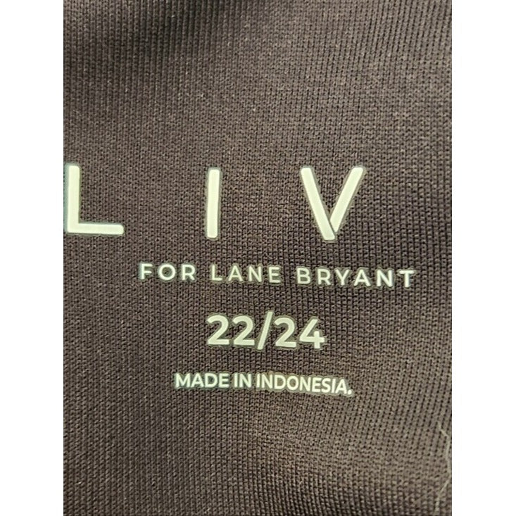 LIVI by Lane Bryant Black Ribbed Knit Activewear Top Size 22/24