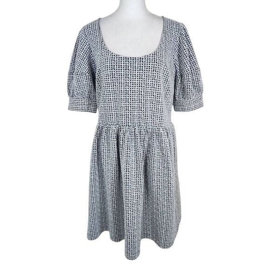 LOFT Black and White Babydoll Dress Size Medium