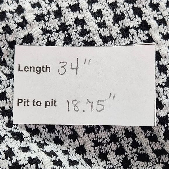 LOFT Black and White Babydoll Dress Size Medium