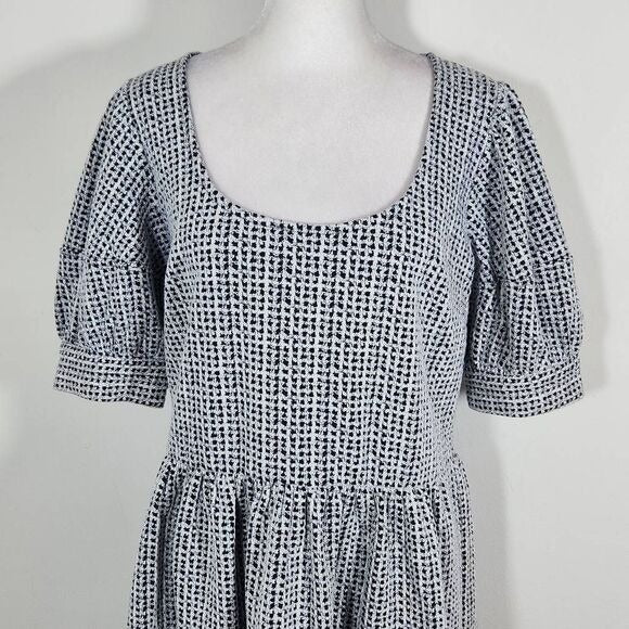 LOFT Black and White Babydoll Dress Size Medium