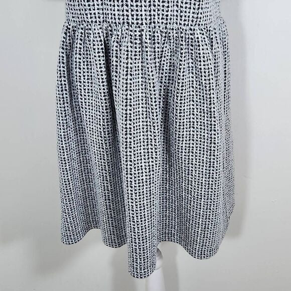 LOFT Black and White Babydoll Dress Size Medium