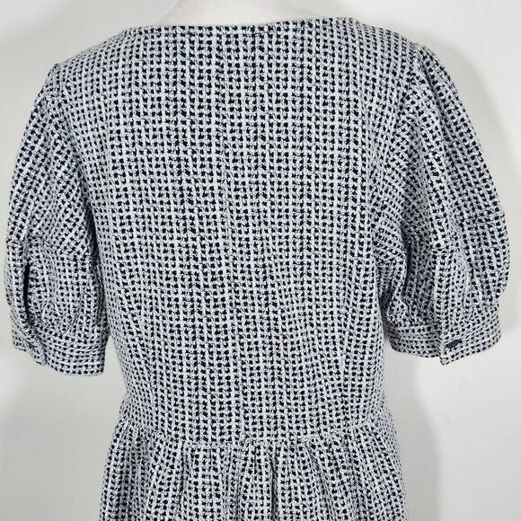 LOFT Black and White Babydoll Dress Size Medium
