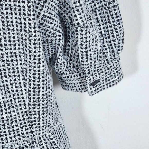 LOFT Black and White Babydoll Dress Size Medium