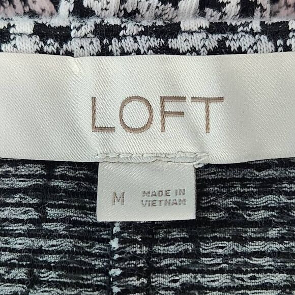 LOFT Black and White Babydoll Dress Size Medium