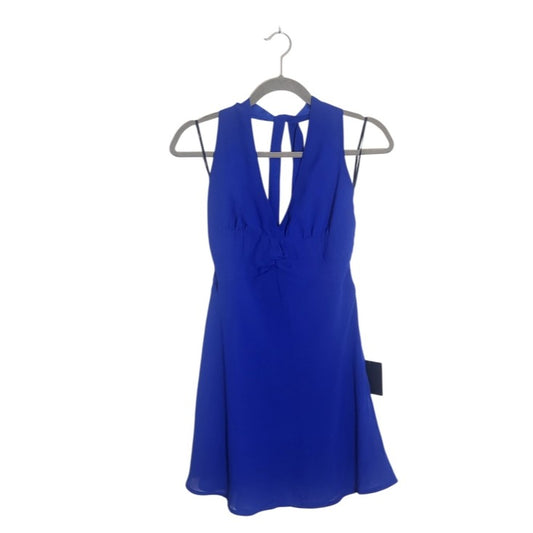 Lulus Royal Blue Halter Tie-Back Mini Cocktail Dress Size Medium NWT