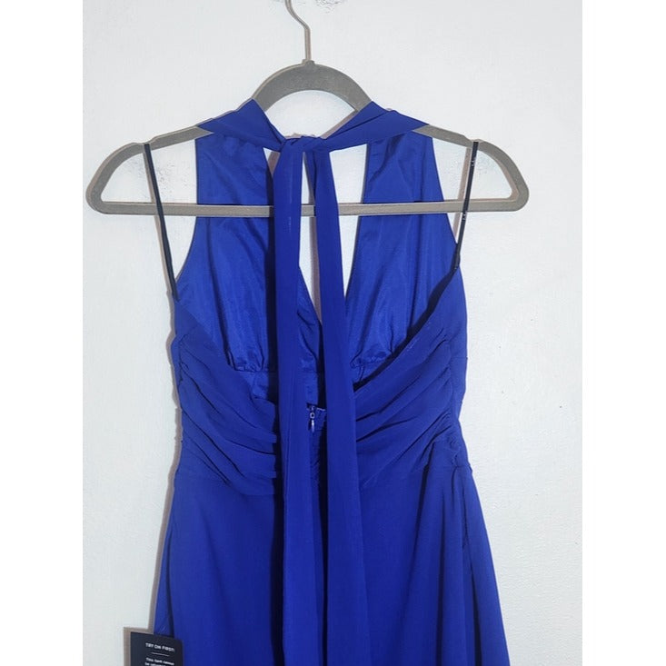 Lulus Royal Blue Halter Tie-Back Mini Cocktail Dress Size Medium NWT