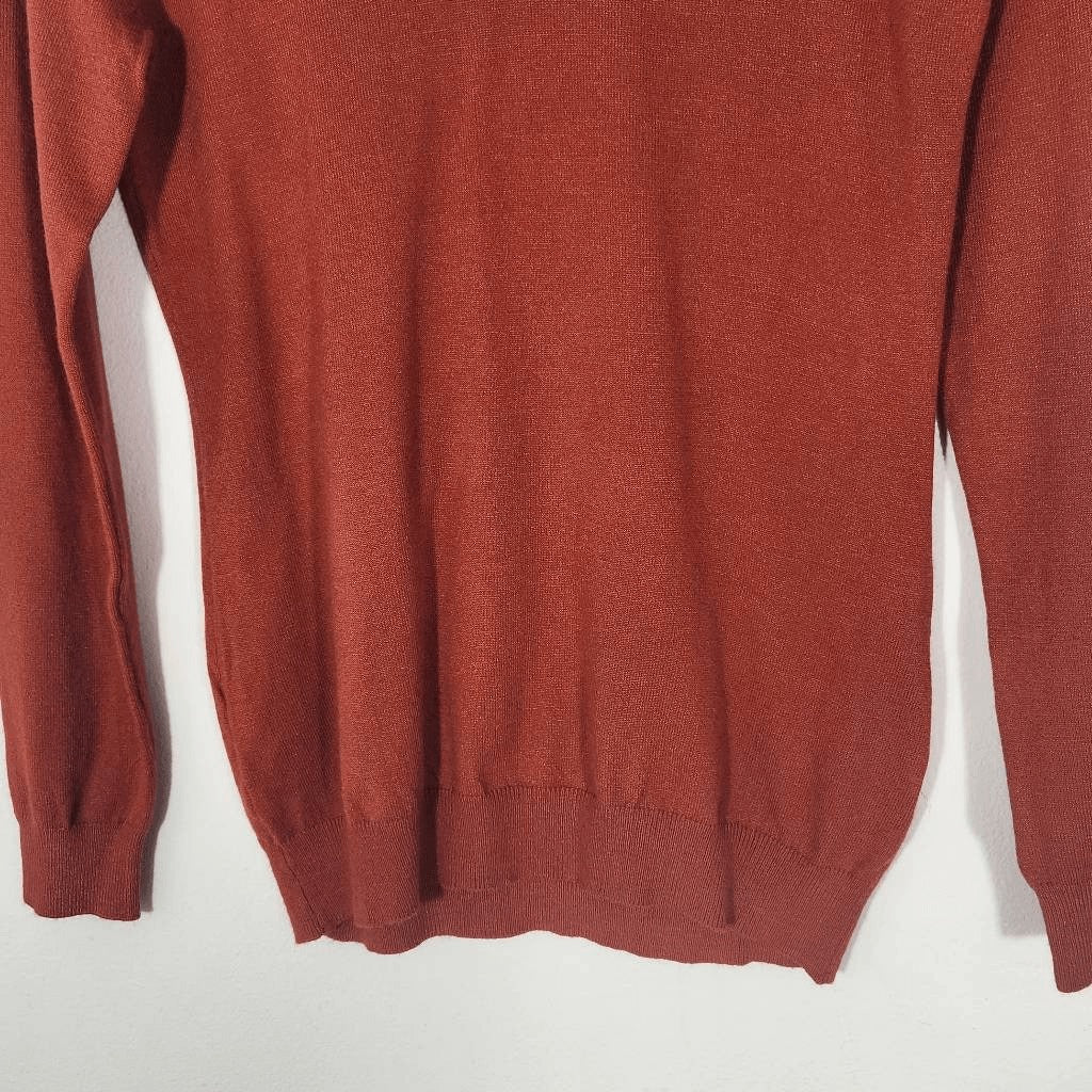 Love Ellie Orange Sweater with Criss Cross Back Size XS Rust Orange Fall Sweater