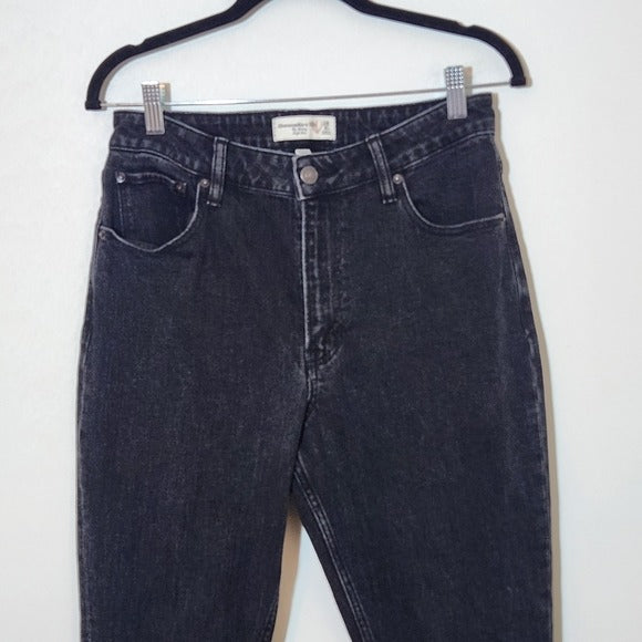 Abercrombie & Fitch Black Skinny High-Rise Jeans with Ankle Slits Size 6 Short
