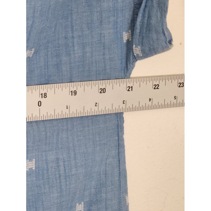 LOFT Blue Chambray Button Up Blouse Size Medium