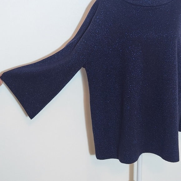 I.N. Studio Navy Blue Sparkly Sweater Size XL Mock Neck Navy Sweater