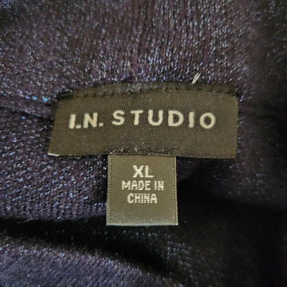 I.N. Studio Navy Blue Sparkly Sweater Size XL Mock Neck Navy Sweater