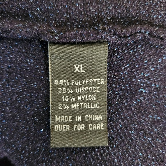 I.N. Studio Navy Blue Sparkly Sweater Size XL Mock Neck Navy Sweater