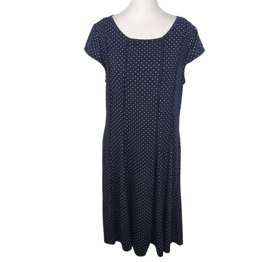 Robert Louis Navy Polka Dot Dress Size Medium Navy Sleeveless Dress