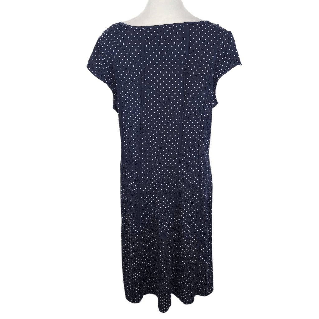Robert Louis Navy Polka Dot Dress Size Medium Navy Sleeveless Dress