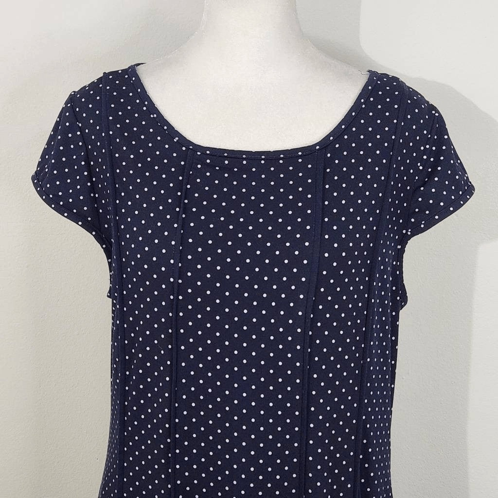 Robert Louis Navy Polka Dot Dress Size Medium Navy Sleeveless Dress