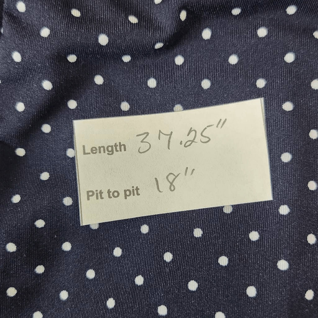 Robert Louis Navy Polka Dot Dress Size Medium Navy Sleeveless Dress