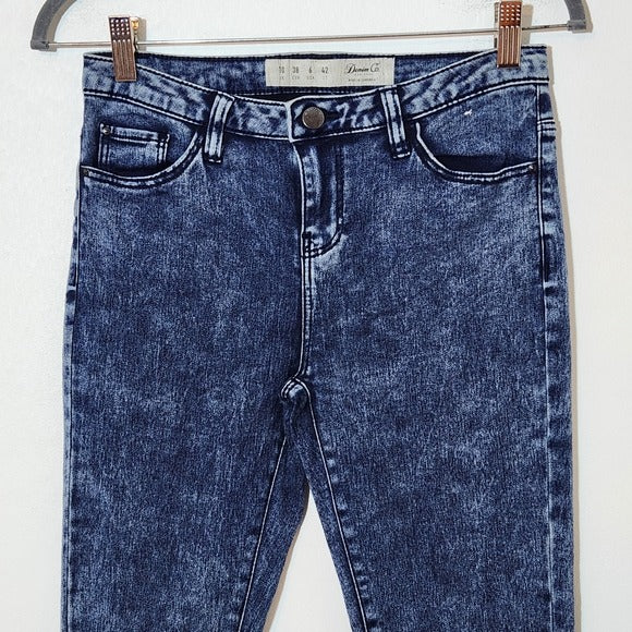 Denim Co. Acid Wash Skinny Ankle Jeans Size 6
