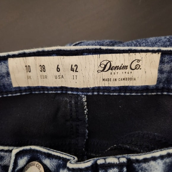 Denim Co. Acid Wash Skinny Ankle Jeans Size 6