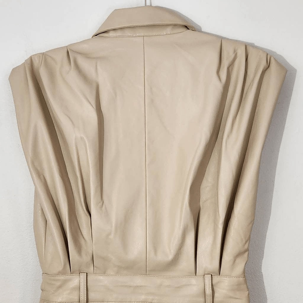 Grey Lab Cream Leather Romper NWT Size Small Cream Faux Leather Short Romper