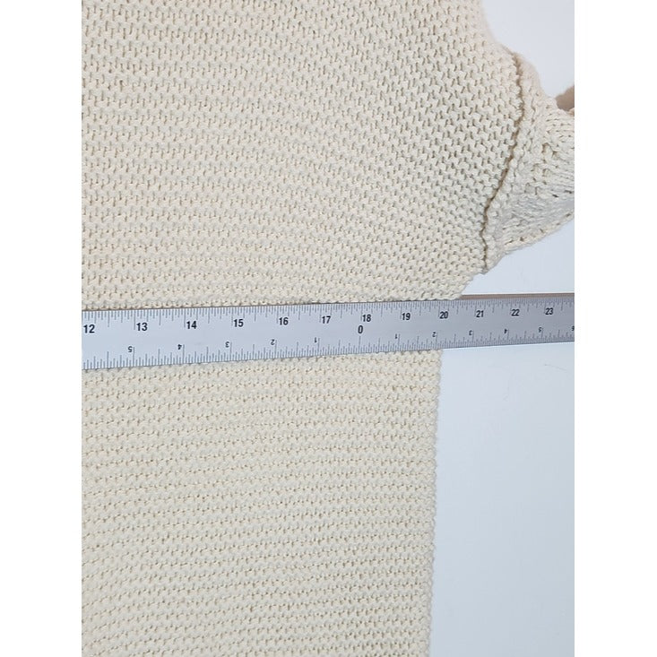 Universal Thread Cream Cropped Sweater with Open Knit Sleeves Size Medium