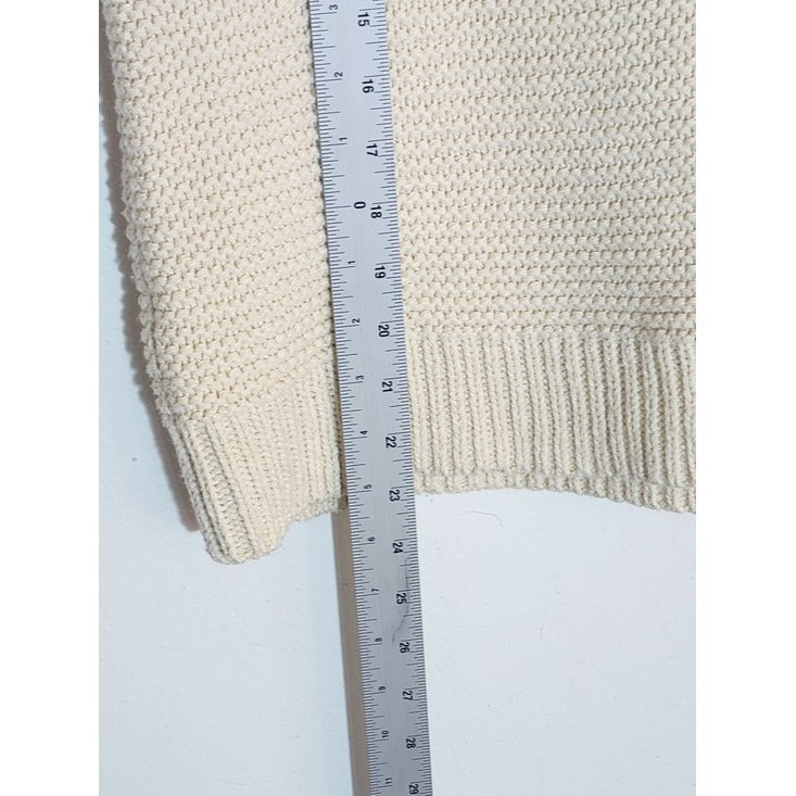 Universal Thread Cream Cropped Sweater with Open Knit Sleeves Size Medium