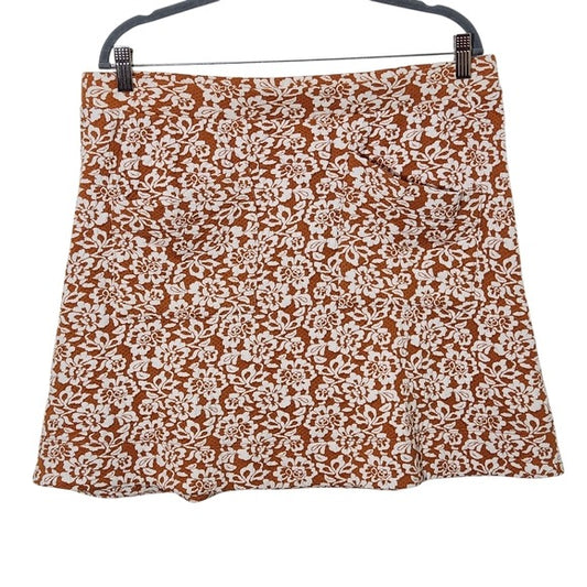 Era by ModCloth Orange and White Textured Mini Skirt NWT Size XL