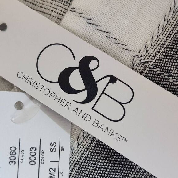 Peyton Primrose Gray Plaid Blouse Size Small Petite