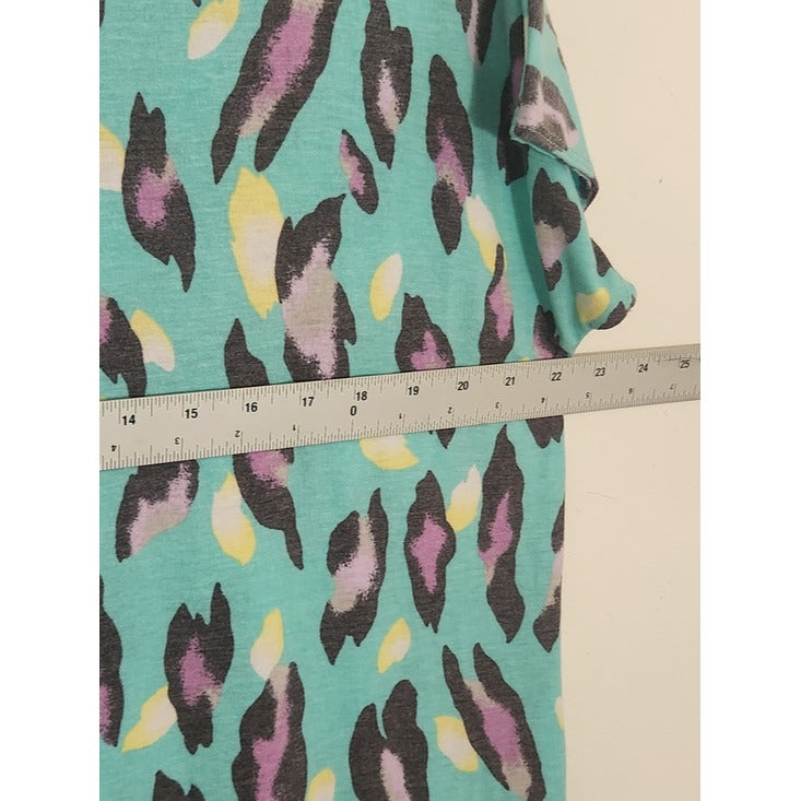 Turquoise Blue Leopard Print Maxi Dress Size Small NWOT