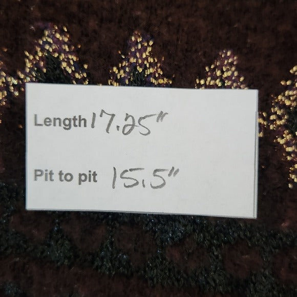 Zara Brown and Gold Cropped Cardigan Sweater Size Small Brown Cropped Sweater