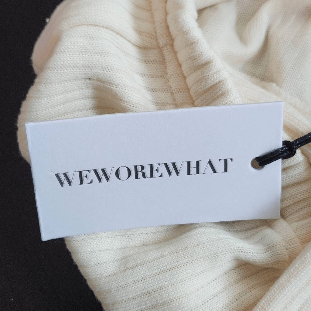 WeWoreWhat Cream Halter Crop Top Size Medium NWT Tie Neck Halter Top