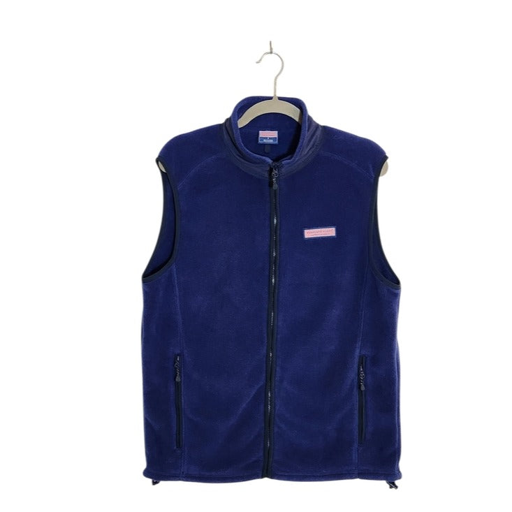 Vineyard Vines Navy Fleece Zip-Up Vest Size Small