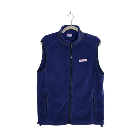 Vineyard Vines Navy Fleece Zip-Up Vest Size Small