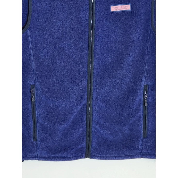 Vineyard Vines Navy Fleece Zip-Up Vest Size Small