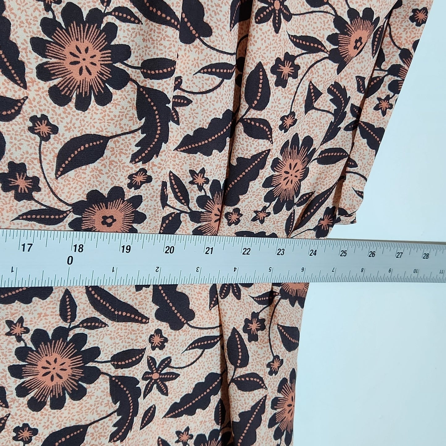 LOFT Pink and Black V-neck Floral Blouse Size XL