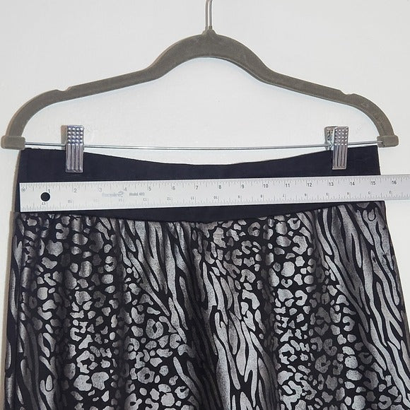 Jason Maxwell Black and Silver Animal Print Pencil Skirt Size XL