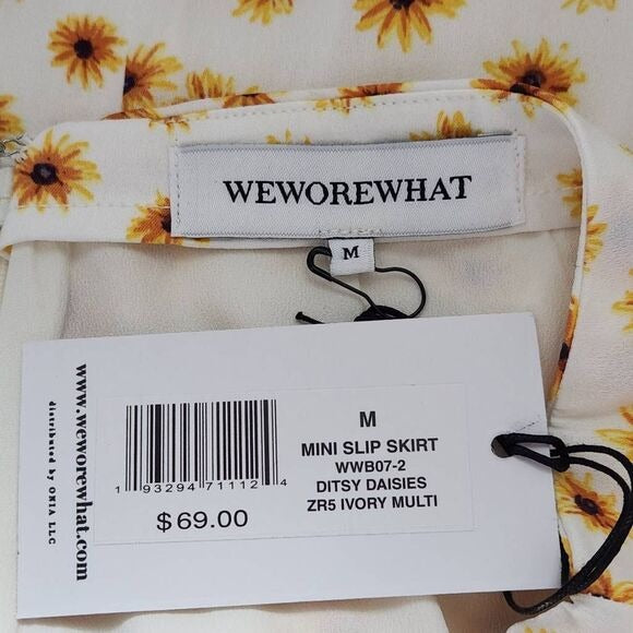 WeWoreWhat Daisy Print Mini Skirt Medium Floral Coquette Skirt, New