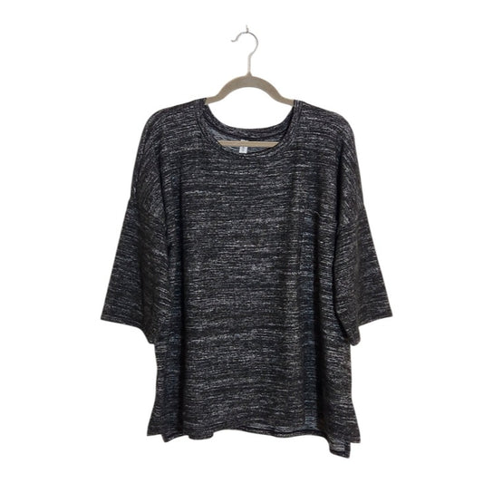 Zenana Outfitters Heather Black Fuzzy Knit Top Size XL